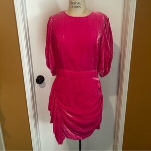 Rhodes Velvet Dress with Puff Sleeves